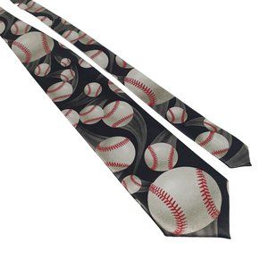 Ralph Marlin Mens Necktie Tie Just Balls 2003 Baseball Sports Work Dad Gift